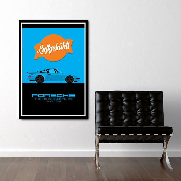 The Air Cooled Years - Porsche 911 Tribute Poster - 13x19 or 24x36 - Poster 373 - Home Decor