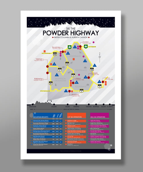 Ski Canada's POWDER HIGHWAY Poster - Print 83 - Home Decor