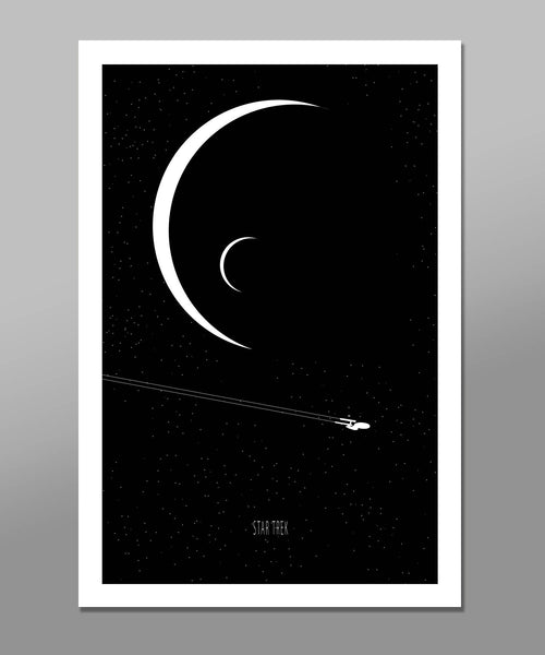 Star Trek Inspired Minimalist Poster - Customizable Planet Background - Print 465 - 13x19 16x24 or 24x36 Inch - Home Decor