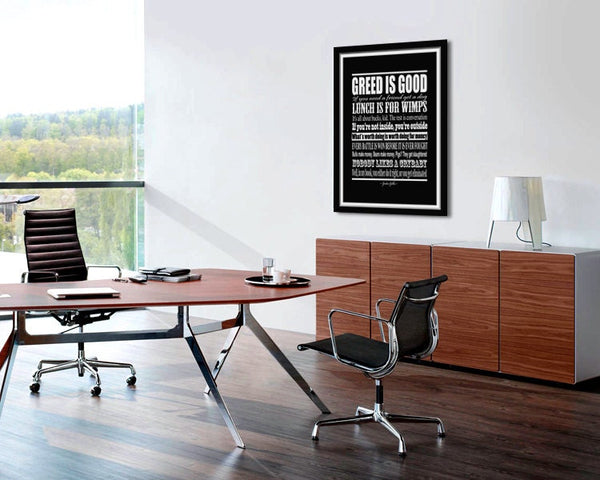 Wall Street Quotable Movie Poster - Print 320 - Home Decor