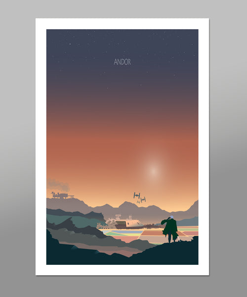 Force Inspired - Star Wars Sunset Minimalist Poster Set - Andor - Sunset Collection - Print 237 - Home Decor