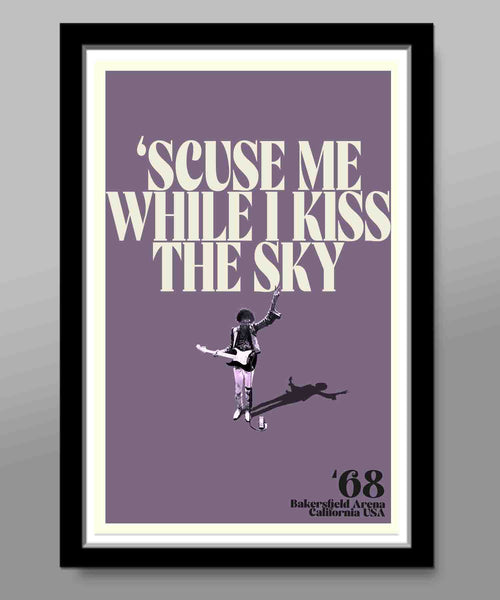 Jimi Hendrix Tribute Poster - Vintage Rock Art - 13x19, 16x24 or 24x36 Inches