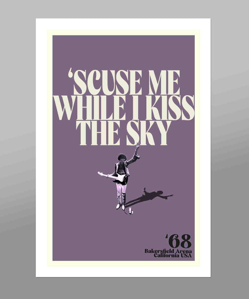 Jimi Hendrix Tribute Poster - Vintage Rock Art - 13x19, 16x24 or 24x36 Inches