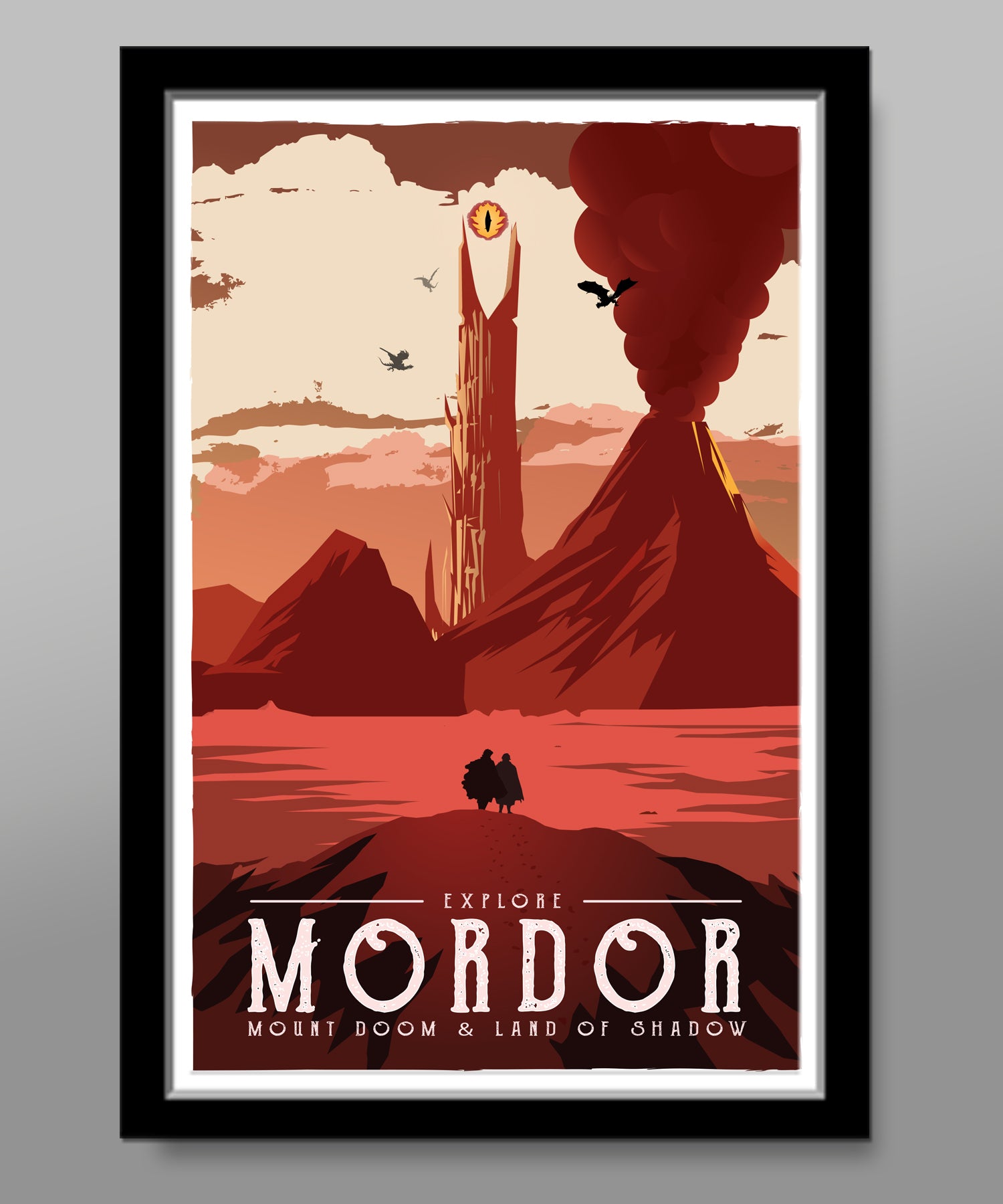 Mordor - Lord of the Rings Travel Poster - 13x19 16x24 or 24x36 Inches - Print 538 - Home Decor