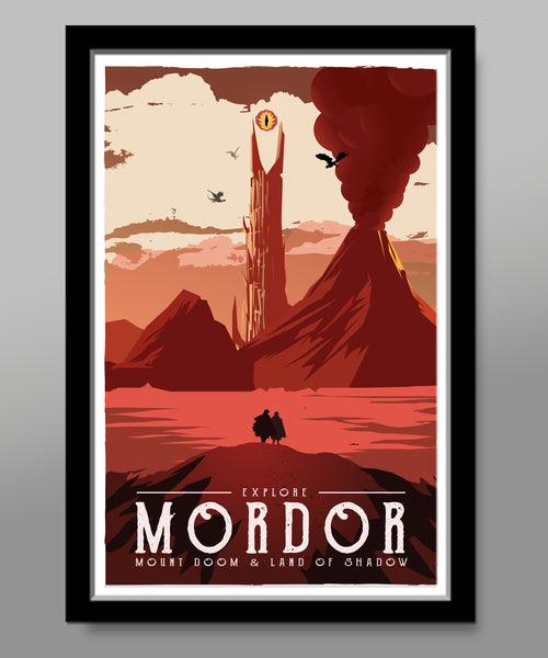 Mordor - Lord of the Rings Travel Poster - 13x19 16x24 or 24x36 Inches - Print 538 - Home Decor
