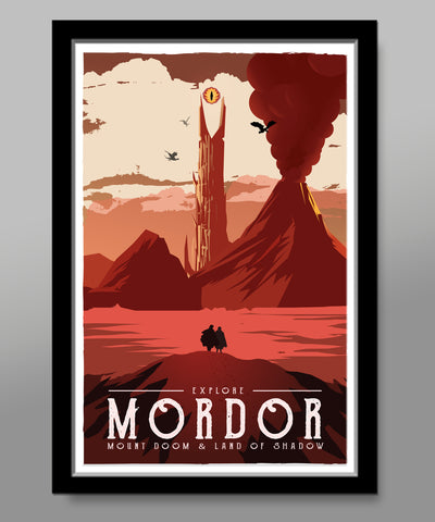 Mordor - Lord of the Rings Travel Poster - 13x19 16x24 or 24x36 Inches - Print 538 - Home Decor