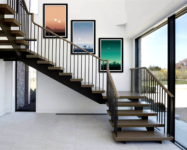 Force Inspired - Star Wars Sunset Minimalist Poster Set - Episodes 4,5, & 6 Sunset Collection - Print 237 - Home Decor