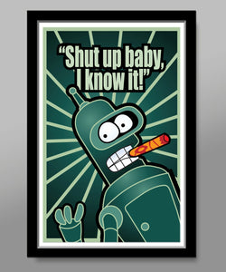 Saucy Robot Futurama Pop Art Poster - Print 344 - Home Decor