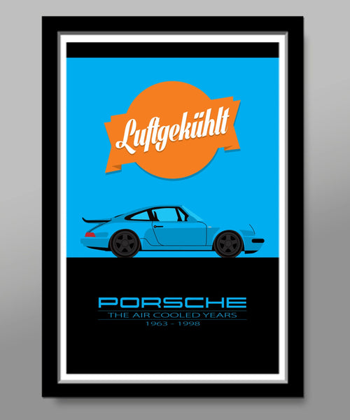 The Air Cooled Years - Porsche 911 Tribute Poster - 13x19 or 24x36 - Poster 373 - Home Decor