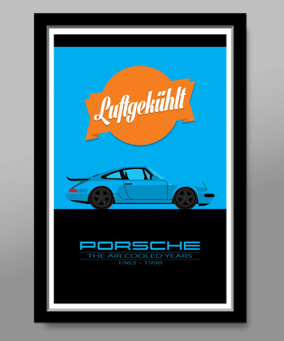 The Air Cooled Years - Porsche 911 Tribute Poster - 13x19 or 24x36 - Poster 373 - Home Decor