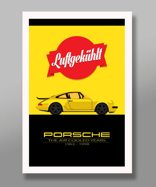 The Air Cooled Years - Porsche 911 Tribute Poster - 13x19 or 24x36 - Poster 373 - Home Decor