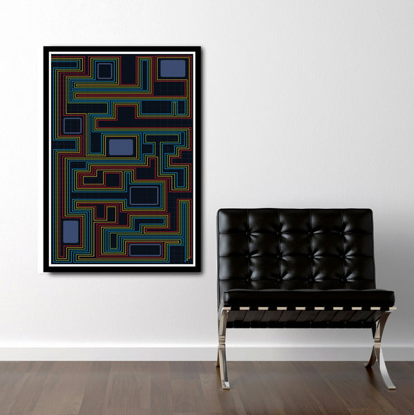 Tron - Classic 80s Movie - Computer Chip Inspired Minimalist Movie Poster - Print 388 - Home Decor