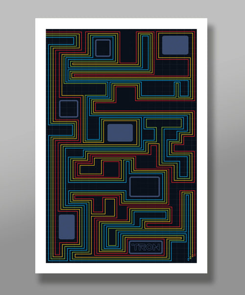 Tron - Classic 80s Movie - Computer Chip Inspired Minimalist Movie Poster - Print 388 - Home Decor