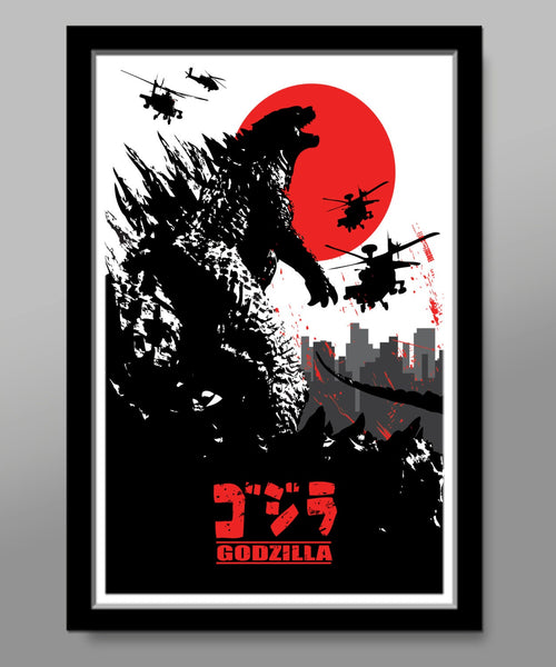 Godzilla Poster - Minimalist Movie Poster - Japanese Version (print 180) Home Decor