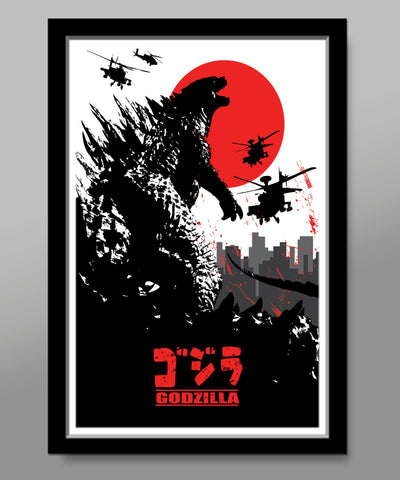 Godzilla Poster - Minimalist Movie Poster - Japanese Version (print 180) Home Decor