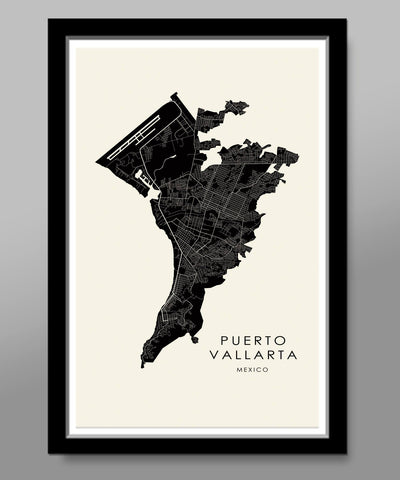 Puerto Vallarta Customizable Minimalist Map - Home Decor