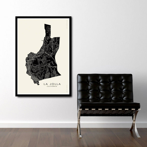 La Jolla Minimalist Poster Map - San Diego Poster - 13x19 16x24 or 24x36 Inches Home Decor