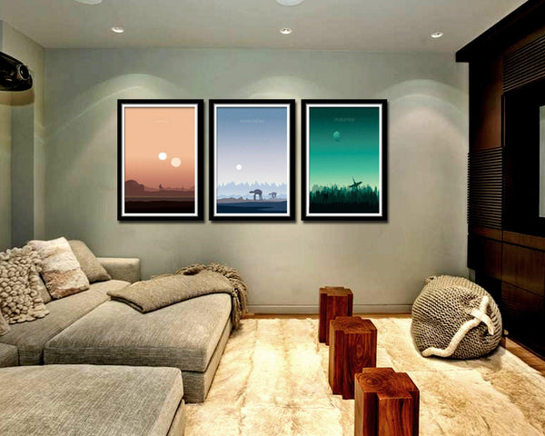 Force Inspired - Star Wars Sunset Minimalist Poster Set - Episodes 4,5, & 6 Sunset Collection - Print 237 - Home Decor