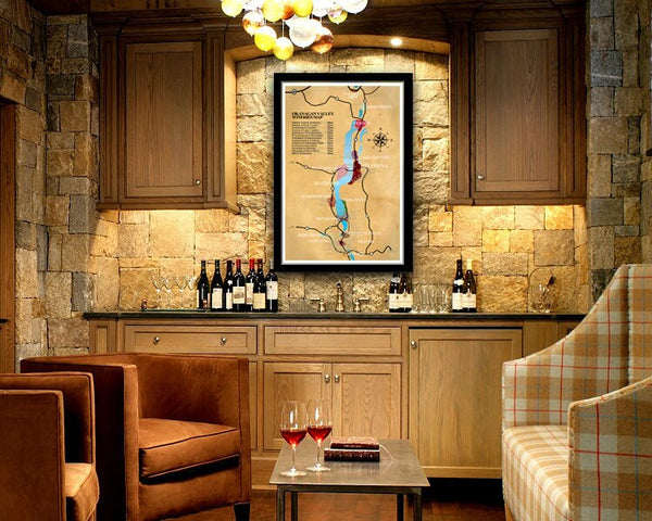 Okanagan Valley Wineries Poster - 13x19 16x24 or 24x36 or 12x36 Inches - (Print 311) - Home Decor