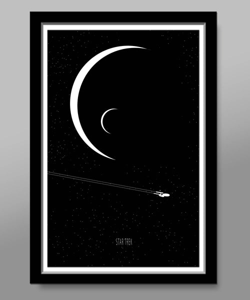 Star Trek Inspired Minimalist Poster - Customizable Planet Background - Print 465 - 13x19 16x24 or 24x36 Inch - Home Decor