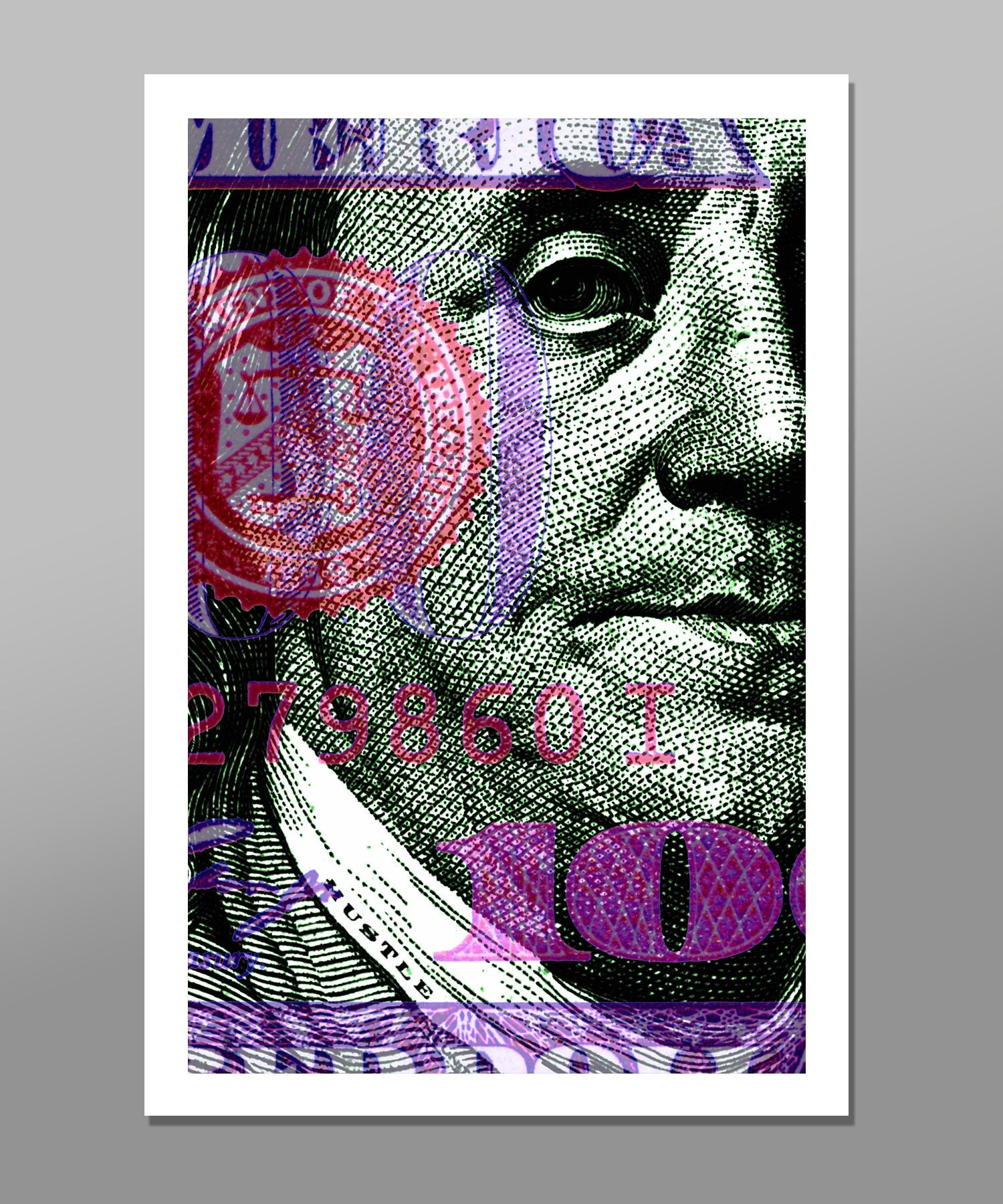 Benjamin Hustle - 13x19 16x24 or 24x36 Inches - Office Art // Home Decor