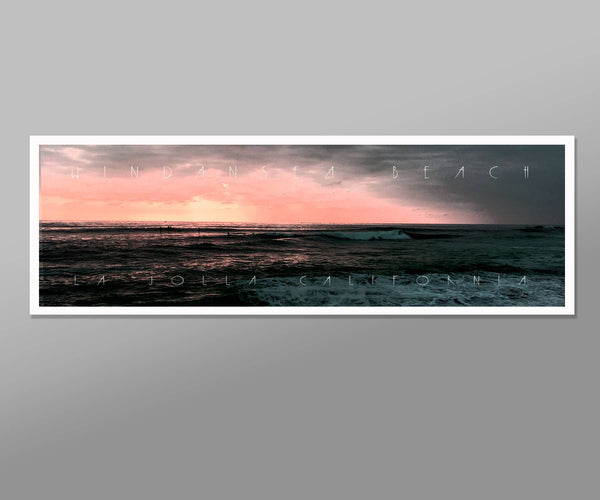 La Jolla San Diego Poster - Surf Posters - Windansea Beach - Print San Diego Fine Art - 12 x 36 Inches - Home Decor