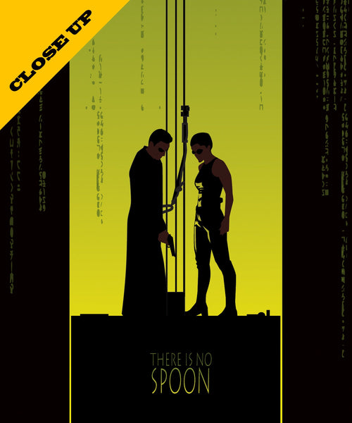 The Matrix - There Is No Spoon - Scene Inspired Minimalist Movie Poster Set - 12x36 Inches - Print 476 - Home Decor