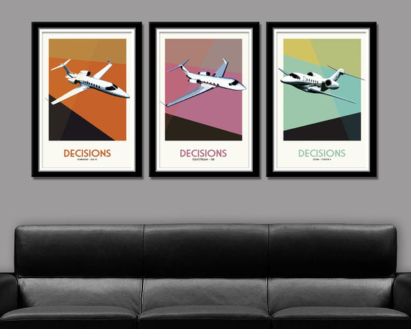 Rich Guy/Gal Decisions - Private Jet Series - 13x19 Inches Each - Print 162 - Posters