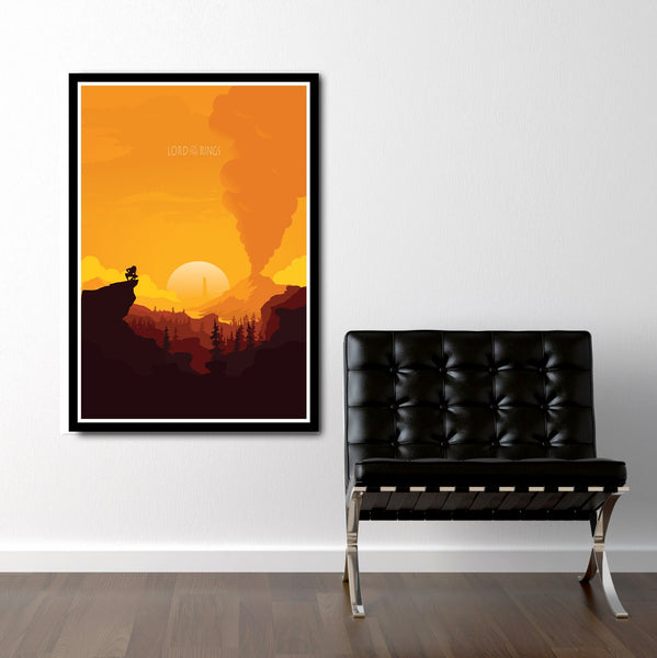 Lord of the Rings Sunset Minimalist Poster - Print 483 - 13x19 16x24 or 24x36 Inches - Home Decor
