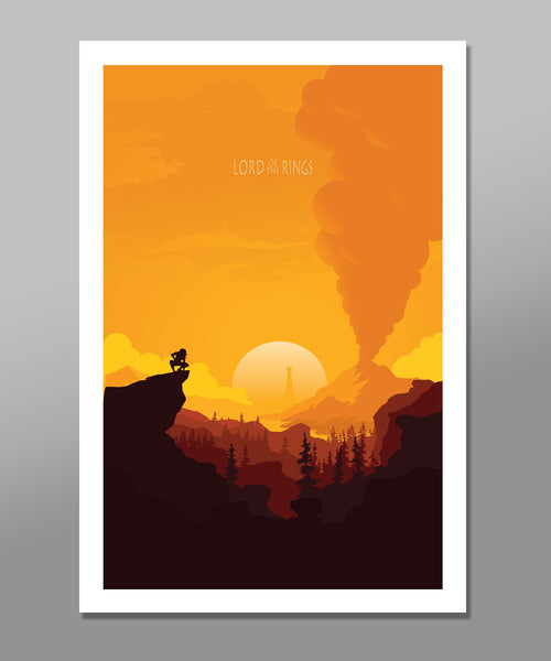 Lord of the Rings Sunset Minimalist Poster - Print 483 - 13x19 16x24 or 24x36 Inches - Home Decor