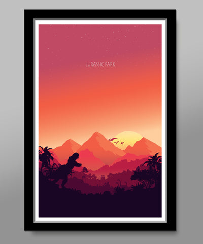 Jurassic Park Inspired - Sunset Movie Poster - 13x19 or 16x24 24x36 Inch Print 484 - Home Decor