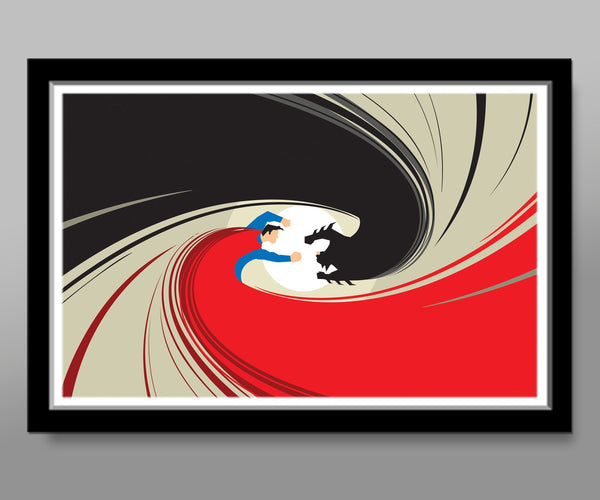 Superman VS Batman Battle SWITCHABLE Minimalist Poster - Print 176 - Home Decor