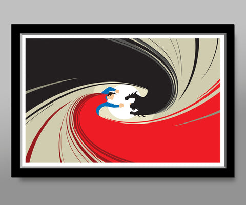 Superman VS Batman Battle SWITCHABLE Minimalist Poster - Print 176 - Home Decor