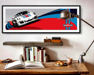 Porsche 911 Racing Tribute Poster - Print 347 - 12 X 36 Inches -  Home Decor