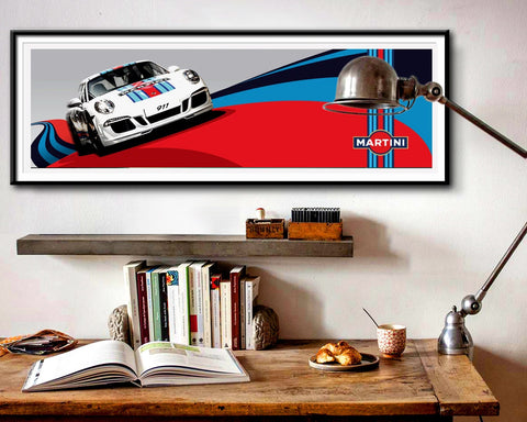 Porsche 911 Racing Tribute Poster - Print 347 - 12 X 36 Inches -  Home Decor