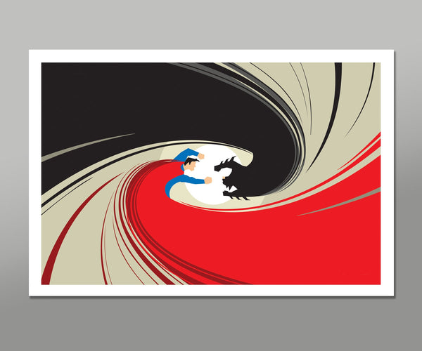 Superman VS Batman Battle SWITCHABLE Minimalist Poster - Print 176 - Home Decor