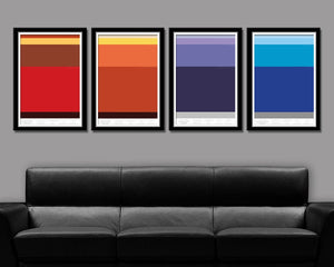 Minimalist Gas Giants Layers Posters - Jupiter, Saturn, Uranus & Neptune Poster (Print 278) - Home Decor