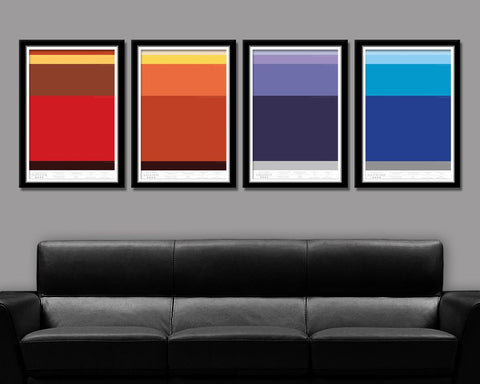 Minimalist Gas Giants Layers Posters - Jupiter, Saturn, Uranus & Neptune Poster (Print 278) - Home Decor