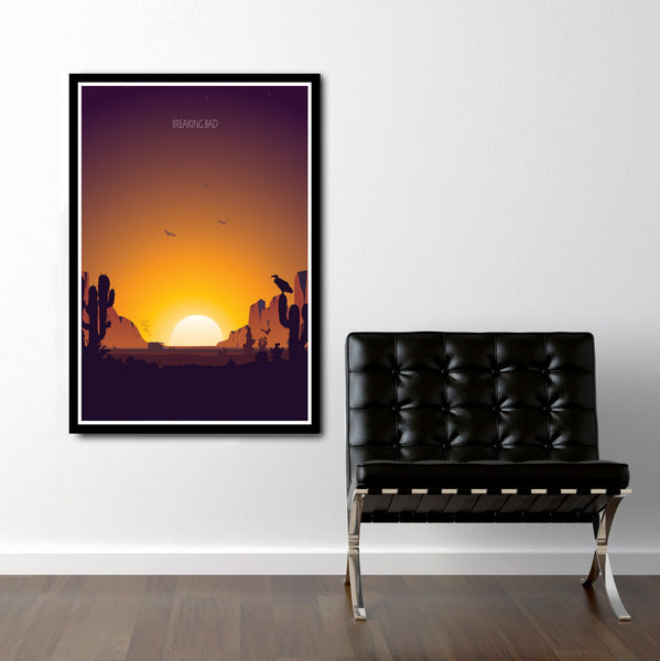 Breaking Bad Inspired - Minimalist Sunset Poster - 13x19 16x24 or 24x36 Inch Print 507 - Home Decor