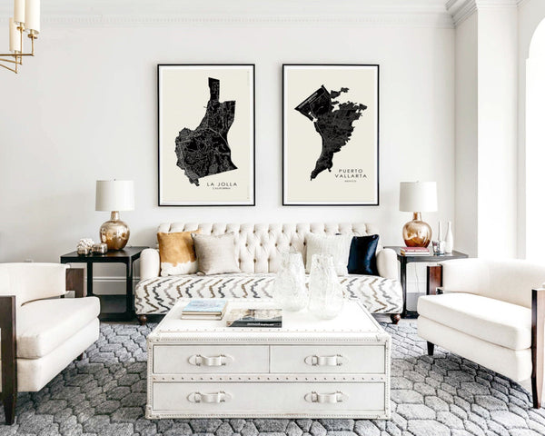 Puerto Vallarta Customizable Minimalist Map - Home Decor