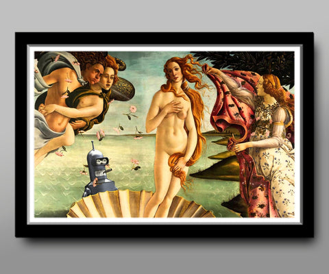 Futurama Inspired - Venus meets Bender - Parody Art#3 - Home Decor