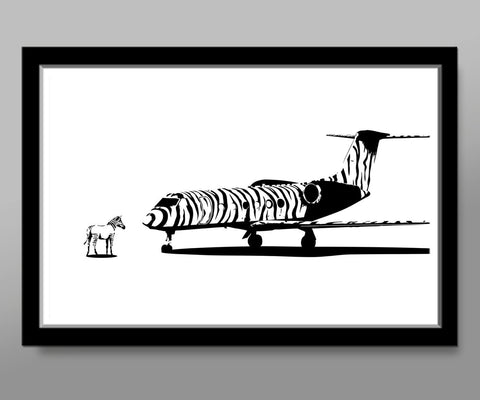 Street Art Inspired Private Aircraft Art #1 - Gulfstream - Office Decor