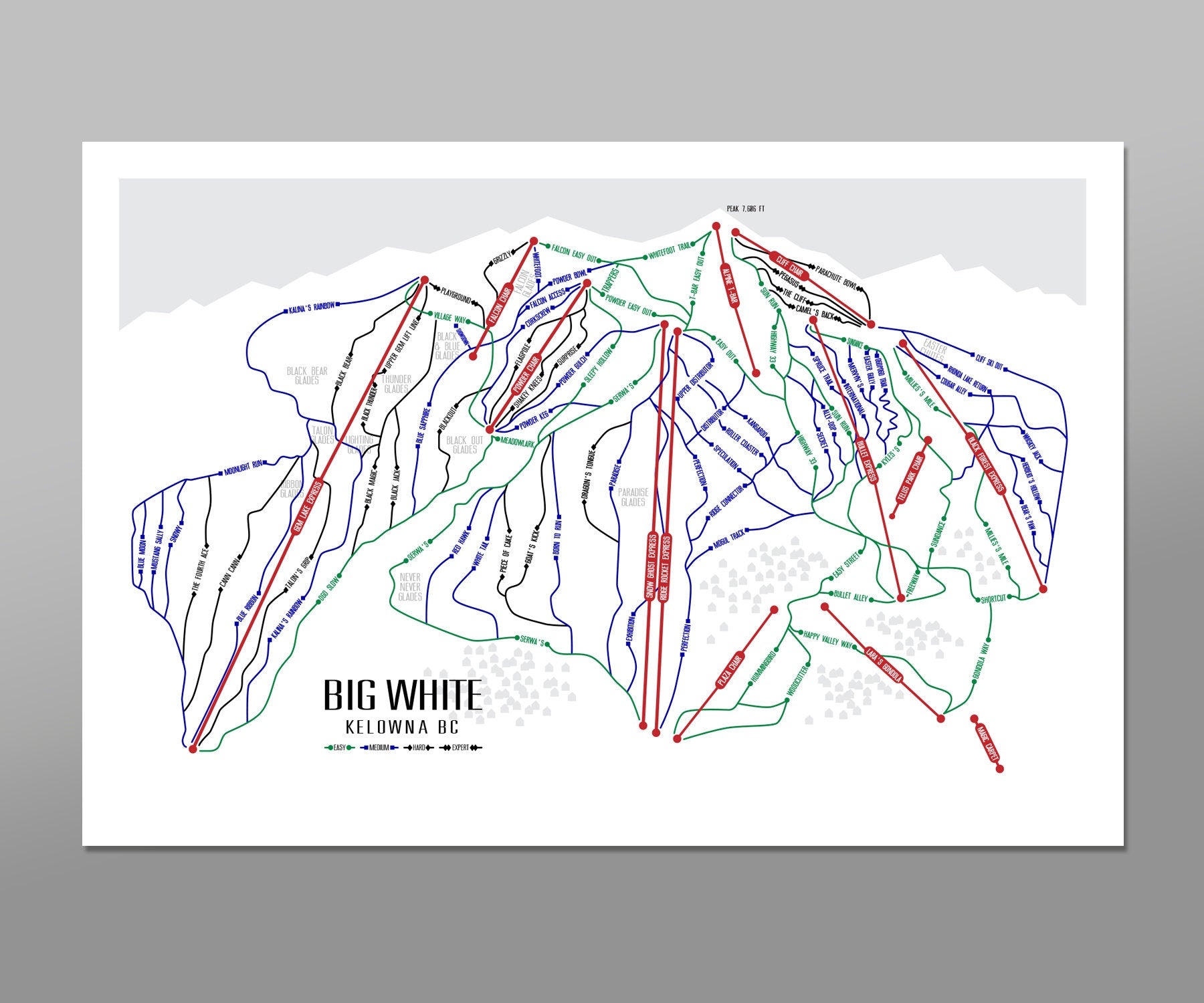 Big White Kelowna Art - Ski Art - Home Decor