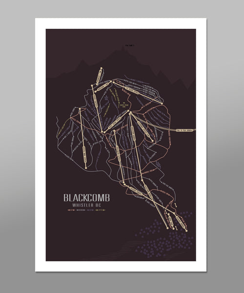 Whistler Blackcomb Minimalist Art - Ski Art - Home Decor - 13x19 or 24x36 Inch - Home Decor