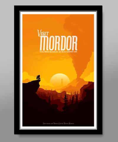 Mordor Travel Inspired - Lord of the Rings Sunset Poster - Print 483 - 13x19 16x24 or 24x36 Inch - Home Decor