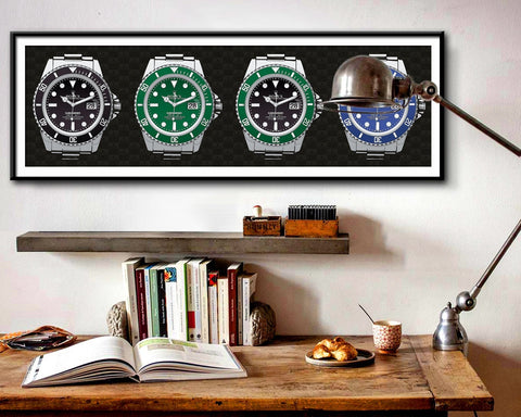 Rolex Submariner Decisions - 12x36 Inches - Print 537 - Home Decor