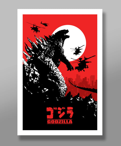 Godzilla Poster - Minimalist Movie Poster - Japanese Version (print 180) Home Decor