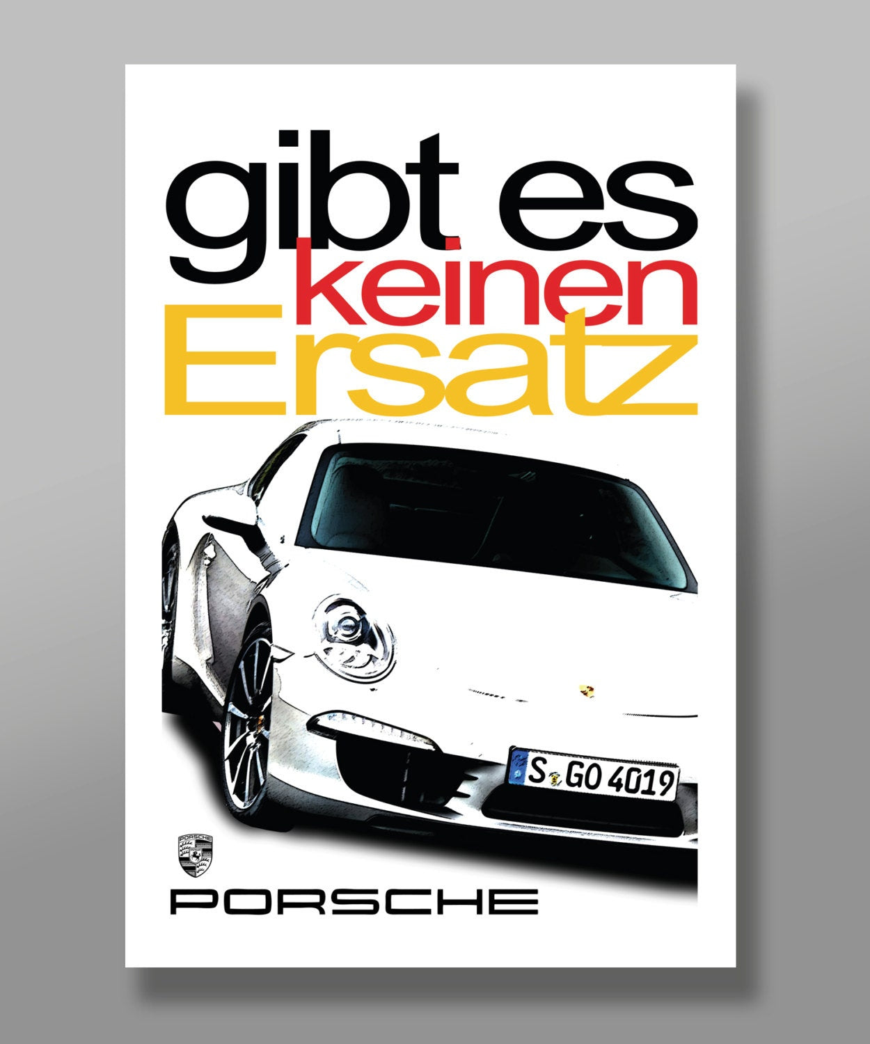 Porsche 911 Poster- Slogan Version - 13x19 16x24 or 24x36 Inches - Poster 206 - Home Decor