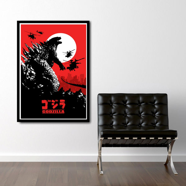 Godzilla Poster - Minimalist Movie Poster - Japanese Version (print 180) Home Decor