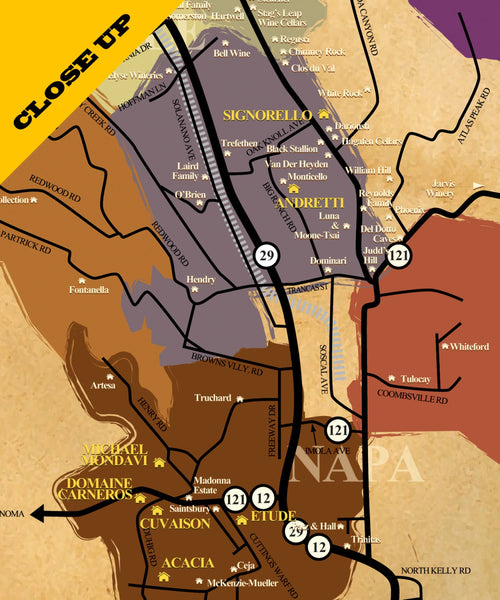 Napa Valley Wineries Poster - (Print 311) - Home Decor
